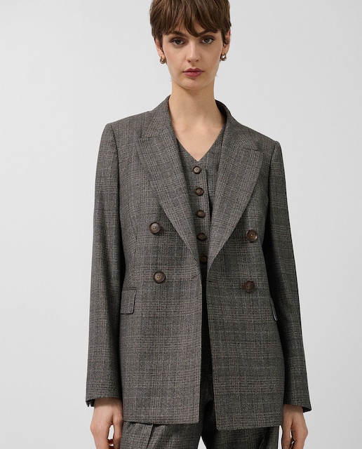 Imagen 0 de Blazer de mujer cruzada cuadro gales