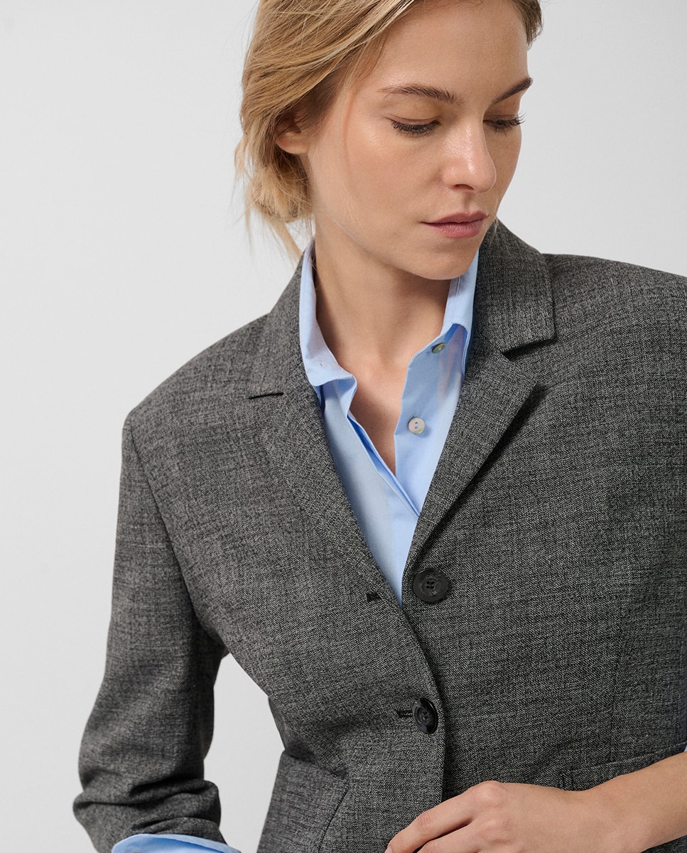 Casaco Curto com Abas Cinzento-escuro-3