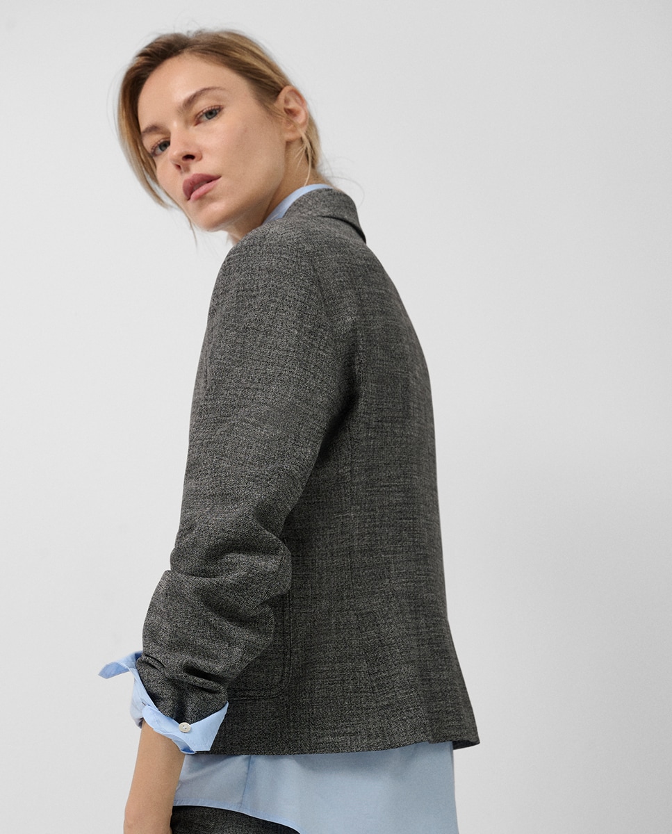 Casaco Curto com Abas Cinzento-escuro-4