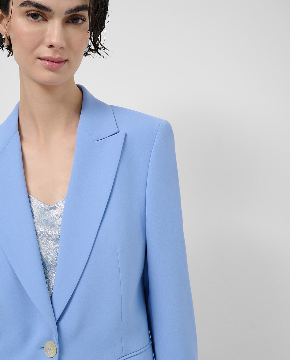 Blazer de Crepe com um Botão Azul-claro-2