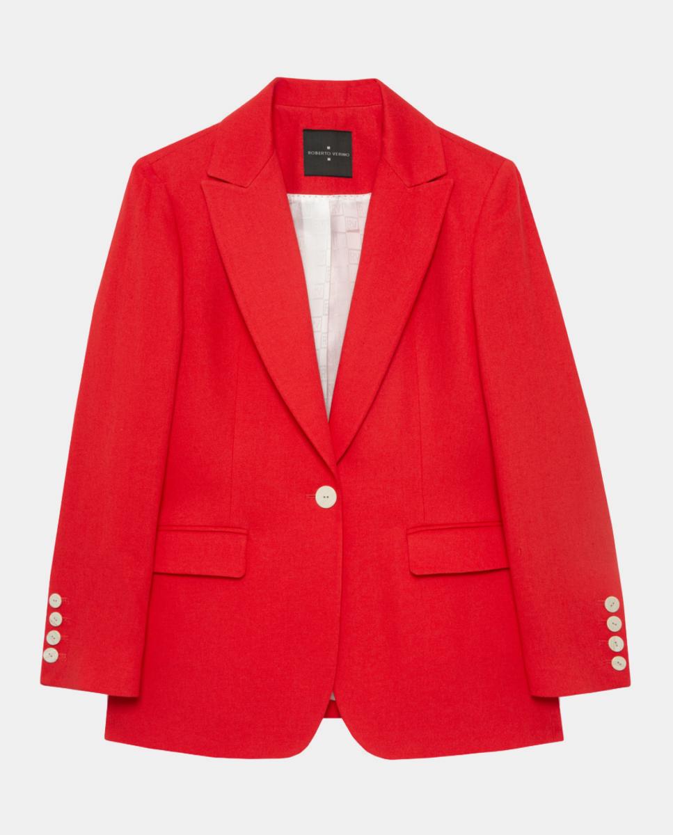 Blazer com um Botão Coral-4