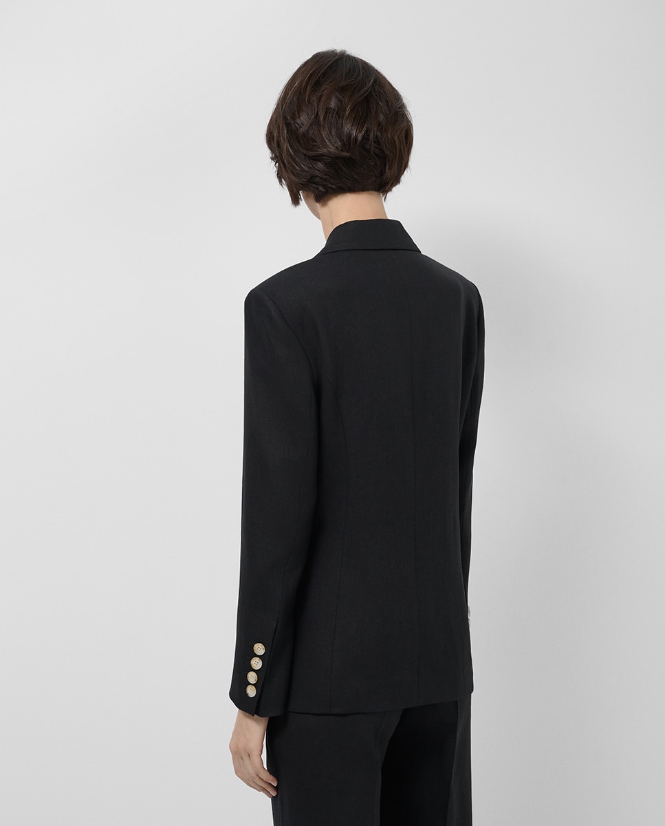 Blazer com um Botão Preto-3