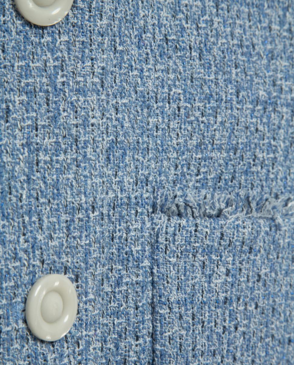 Casaco de corte tweed Azul-claro-5