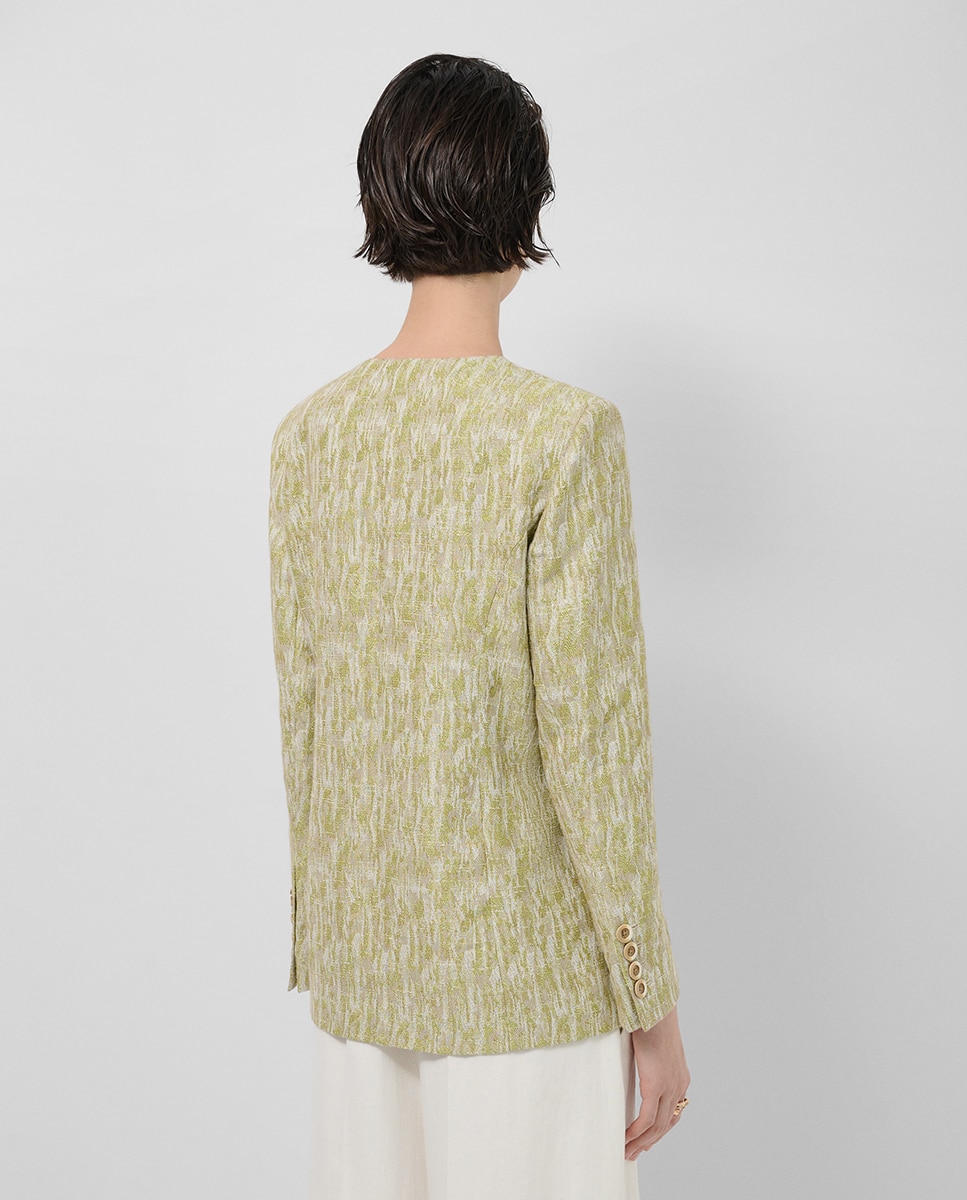Casaco de Jacquard Verde-claro-3