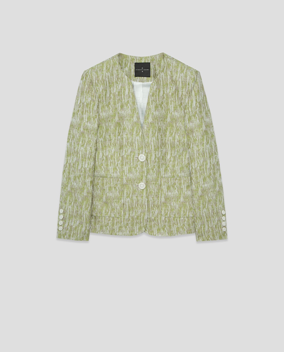 Casaco de Jacquard Verde-claro-5