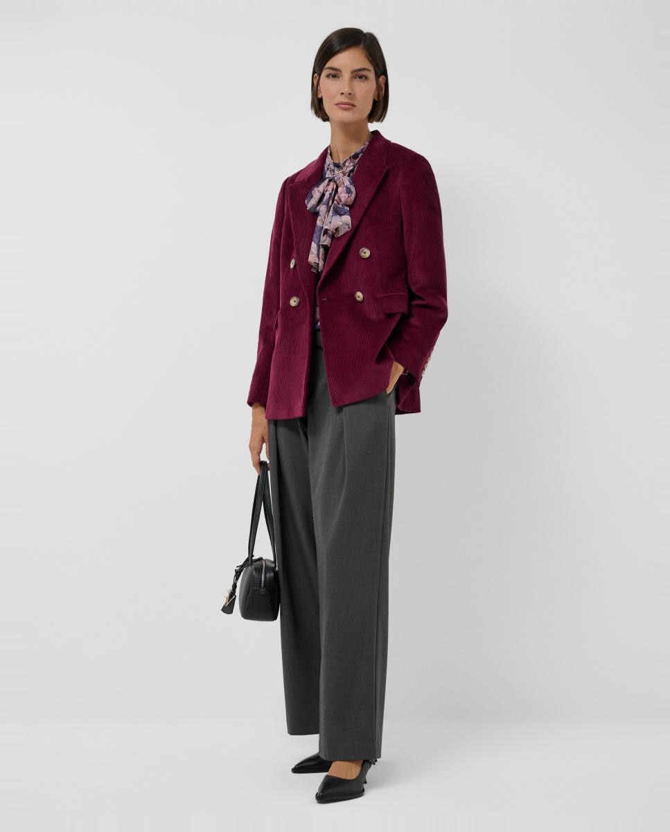 Blazer de mujer cruzada pana - Roberto Verino - Granate Granate-6