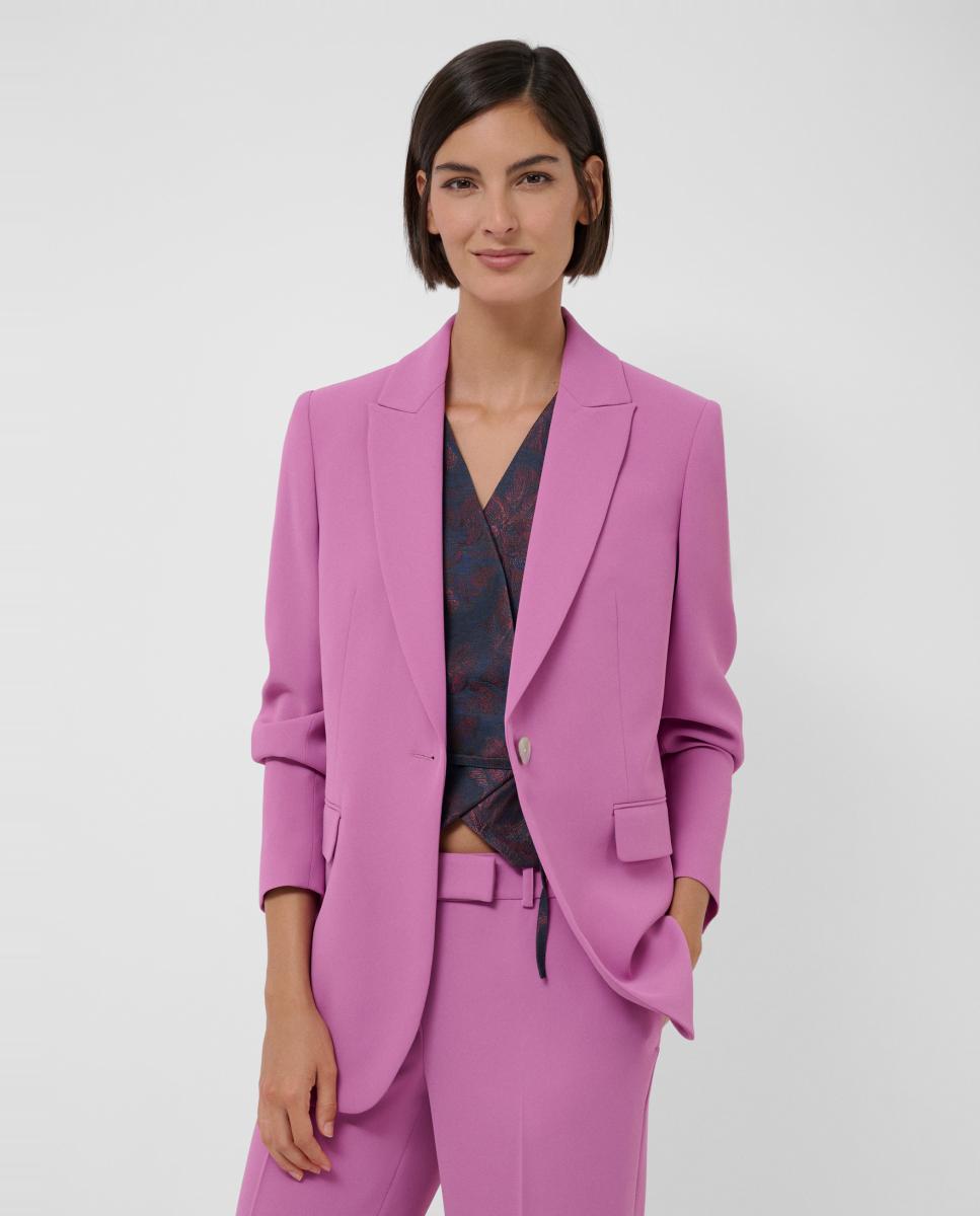 Blazer de mujer un botón crepé - Roberto Verino - Rosa Rosa-1