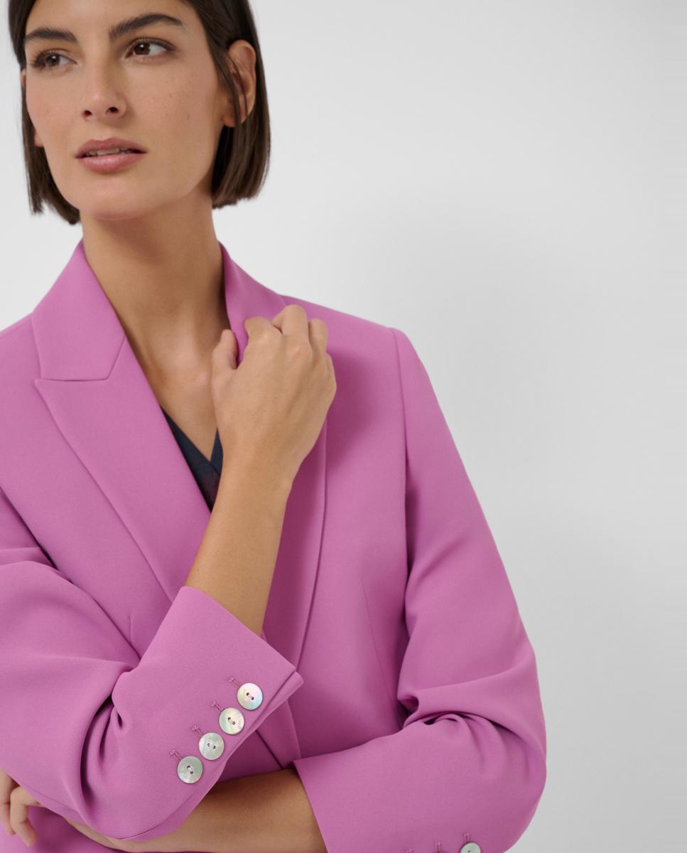 Blazer de mujer un botón crepé - Roberto Verino - Rosa Rosa-2
