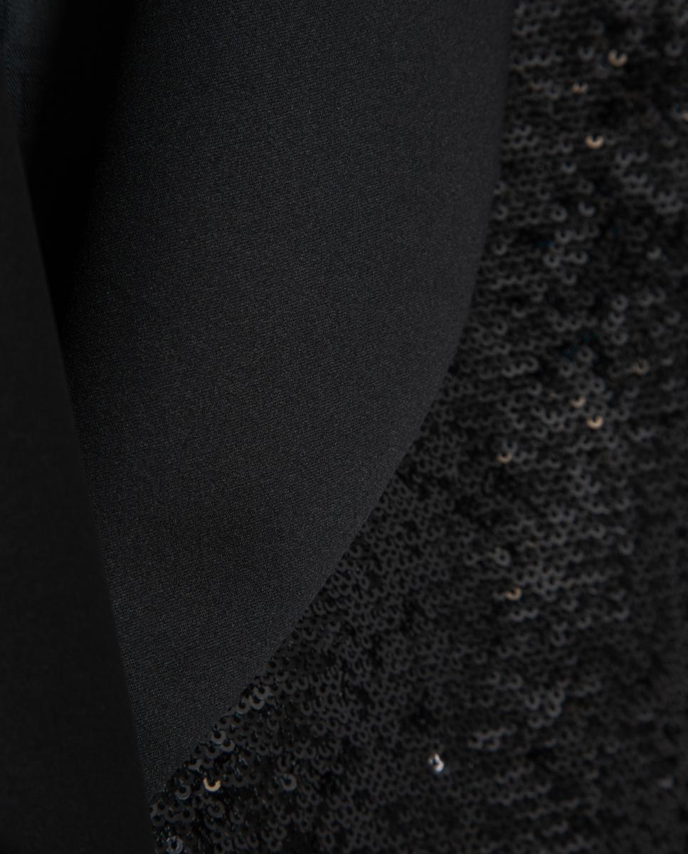 Blazer de Smoking com Lantejoulas Rasas Preto-5