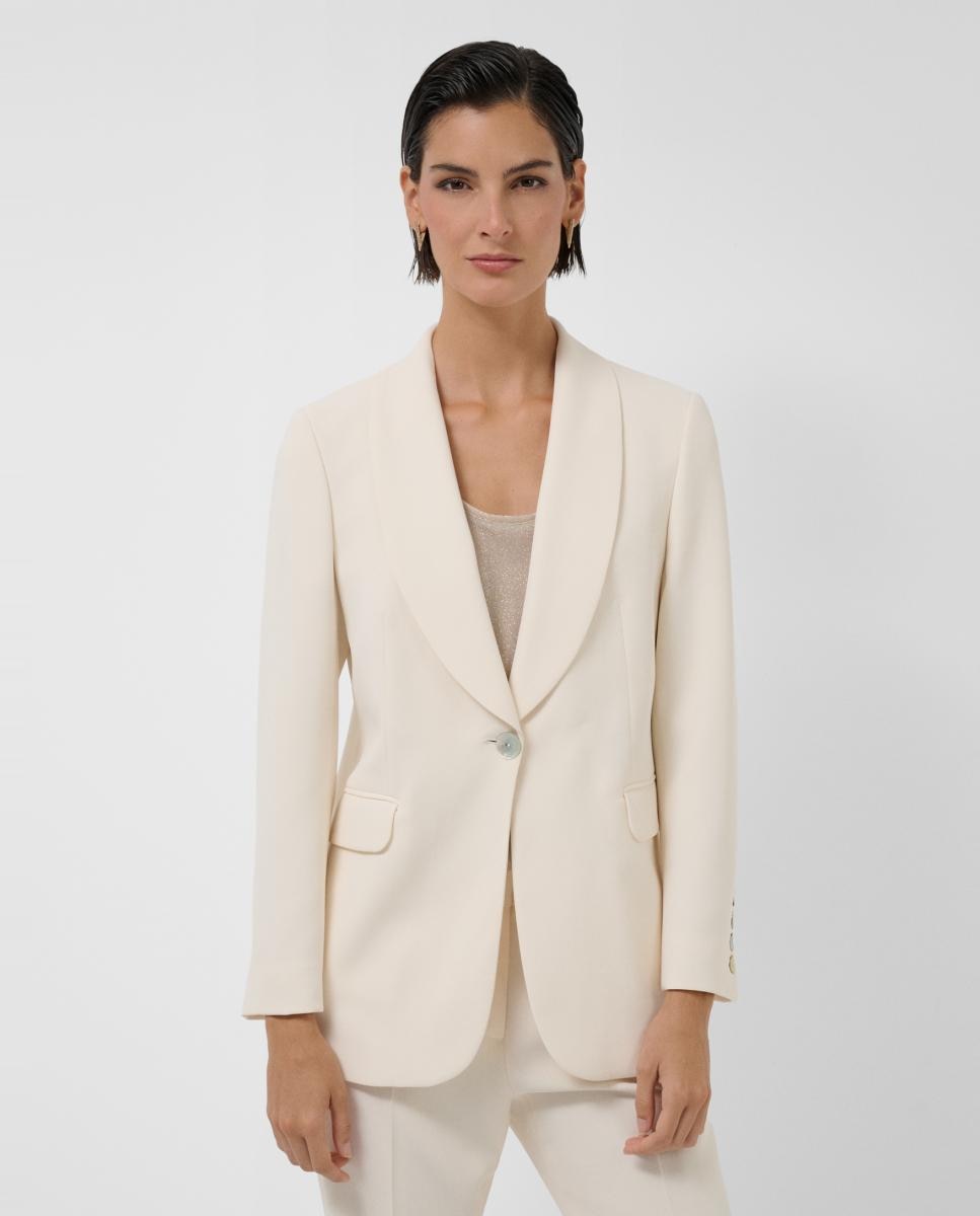 Imagem 0 de Blazer de Crepe com um Botão e Lapela Arredondada