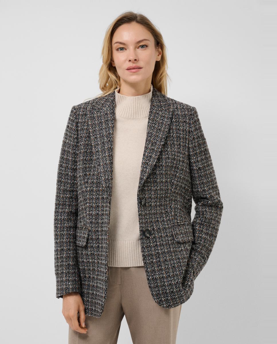 Imagen 1 de Blazer de mujer dos botones tweed - Roberto Verino - Gris oscuro Gris oscuro
