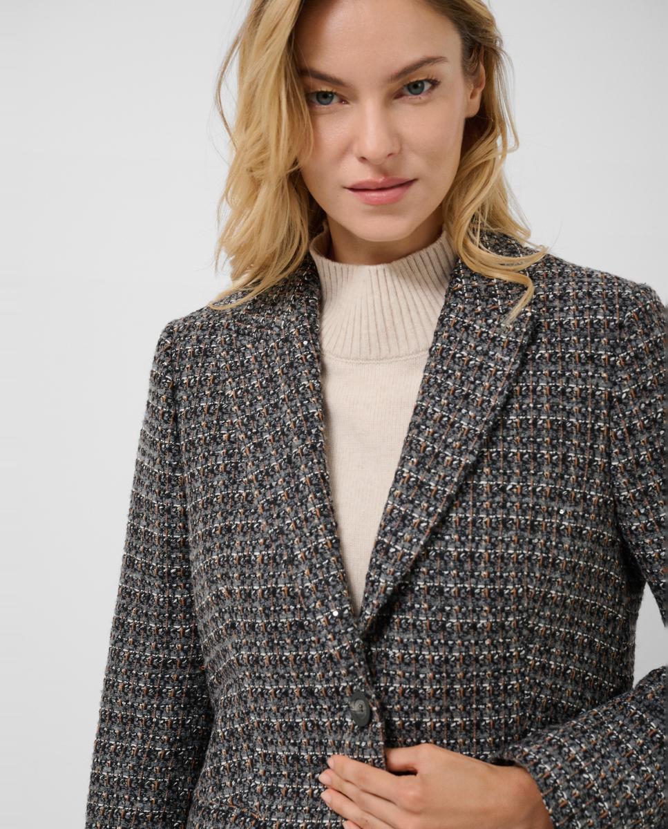 Imagen 2 de Blazer de mujer dos botones tweed - Roberto Verino - Gris oscuro Gris oscuro