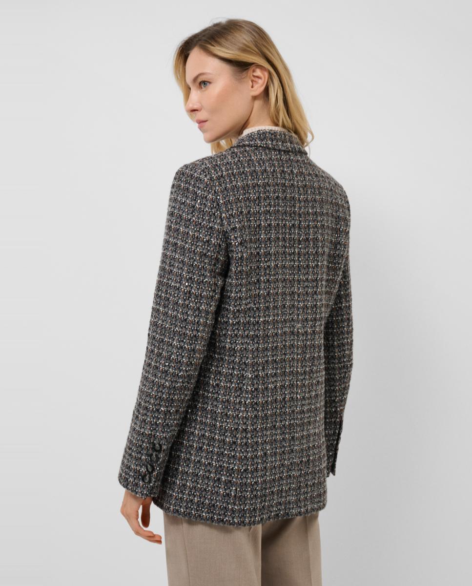 Imagen 3 de Blazer de mujer dos botones tweed - Roberto Verino - Gris oscuro Gris oscuro
