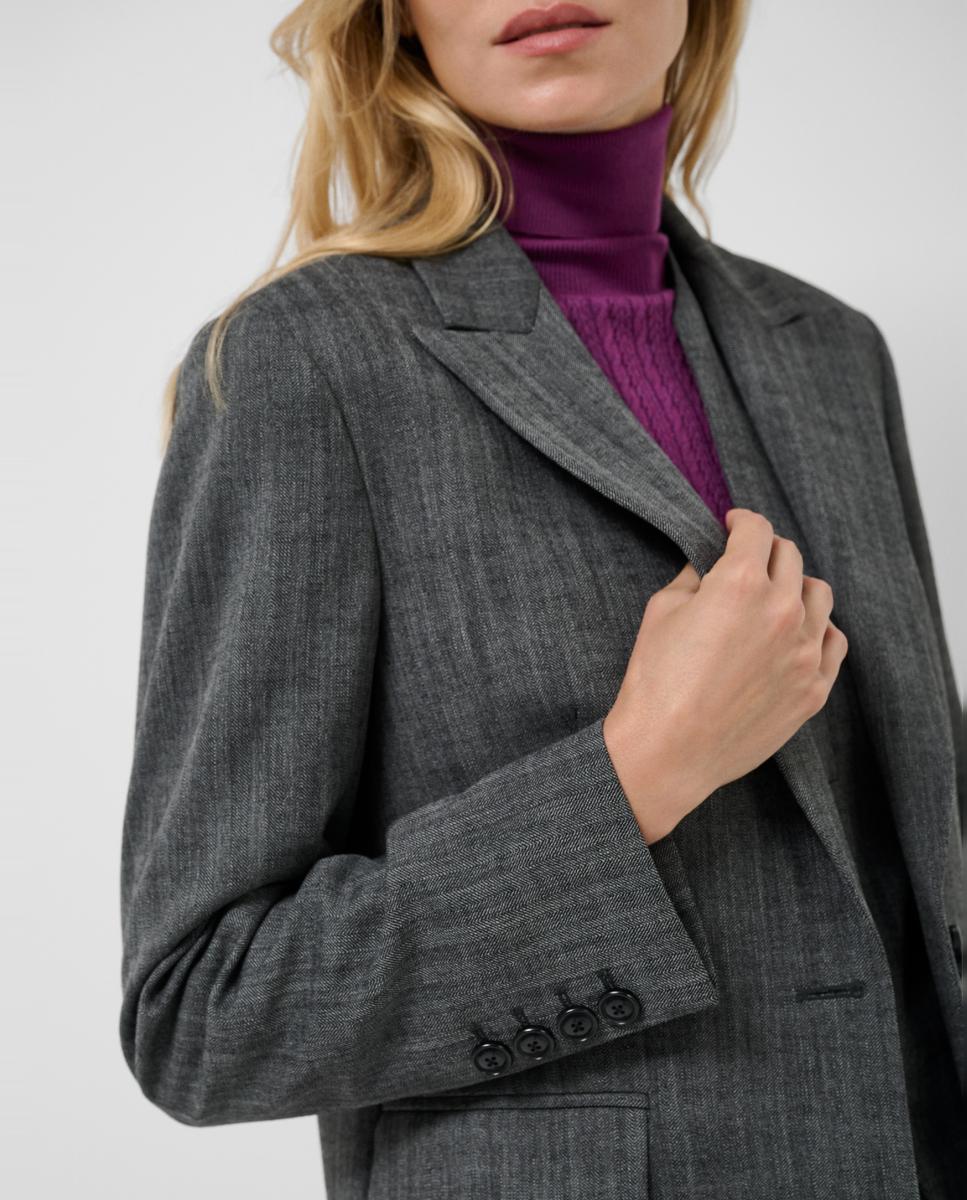Chaqueta de mujer corta espiga - Roberto Verino - Gris oscuro Gris oscuro-2