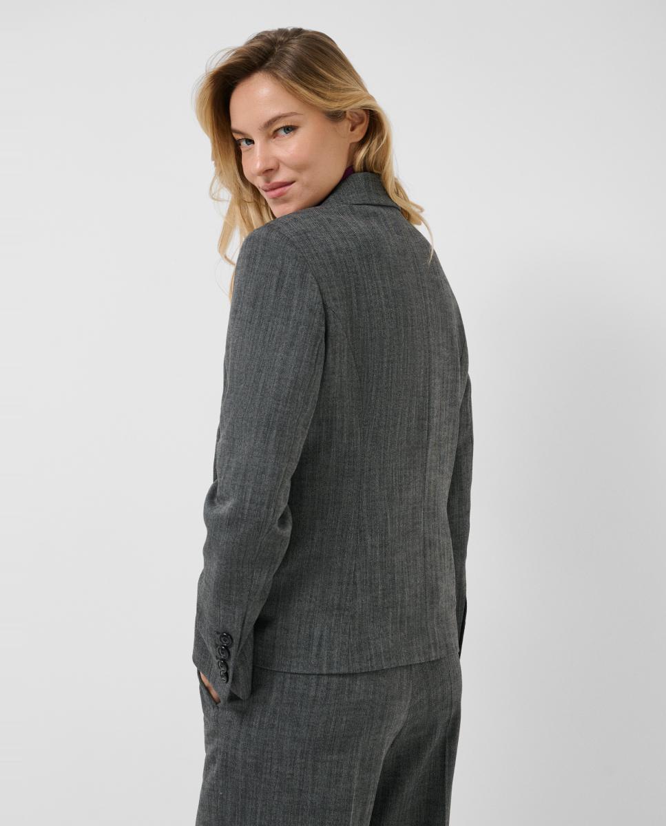 Chaqueta de mujer corta espiga - Roberto Verino - Gris oscuro Gris oscuro-3