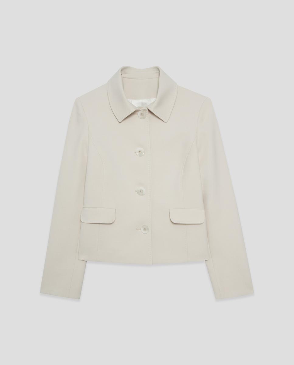 Chaqueta de mujer corta cuello camisero - Roberto Verino - Blanco hielo Blanco hielo-4