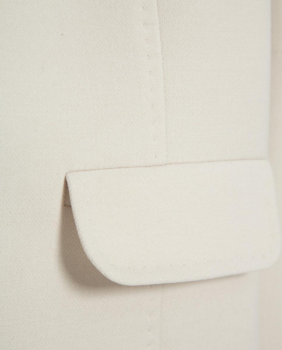 Chaqueta de mujer corta cuello camisero - Roberto Verino - Blanco hielo Blanco hielo-5