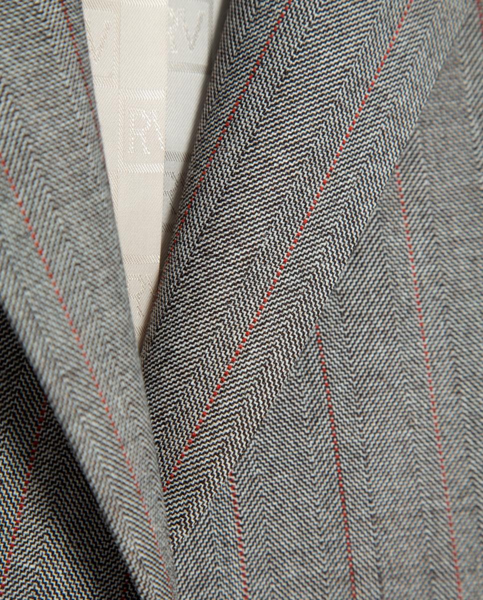 Blazer de um Botão e Risca Diplomática Castanho-5