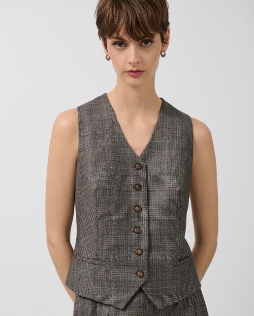 Imagen 0 de Chaleco de mujer sastre corte masculino cuadro gales