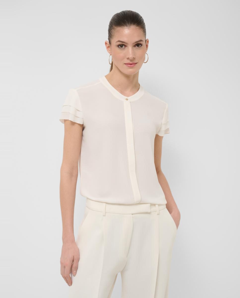 Imagem 0 de Blusa de Manga Curta com Folhos