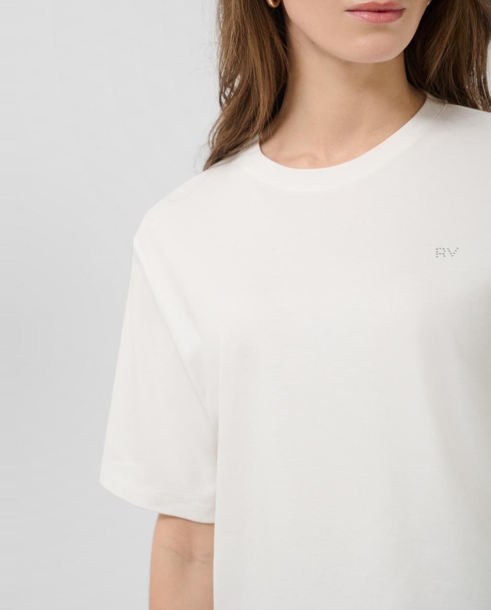 T-shirt Oversize com Strass RV no Peito Cru-2