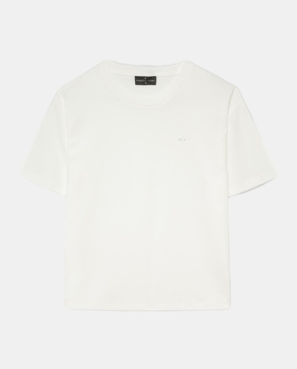 T-shirt Oversize com Strass RV no Peito Cru-4