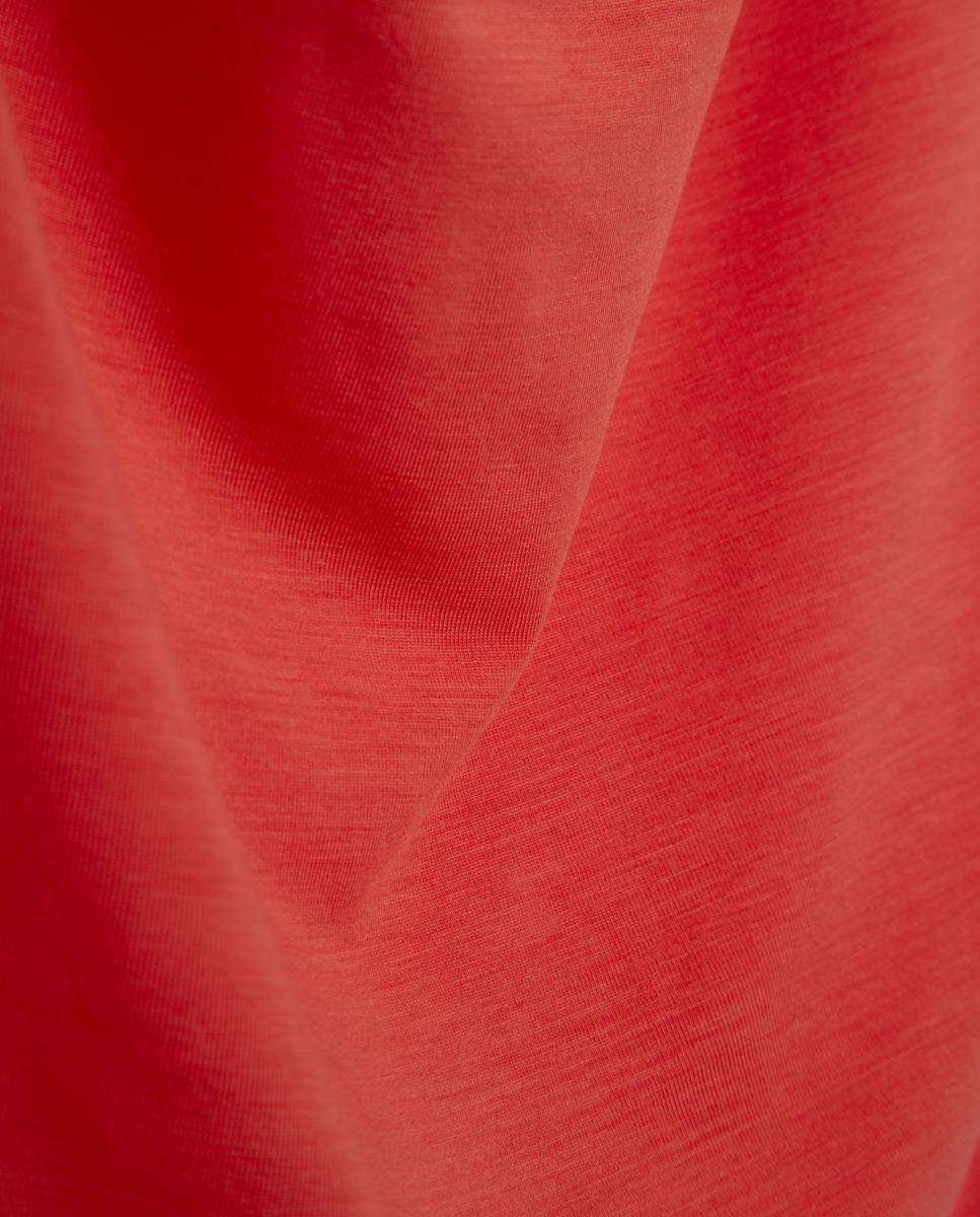 T-shirt com Decote Drapeado Vermelho-4