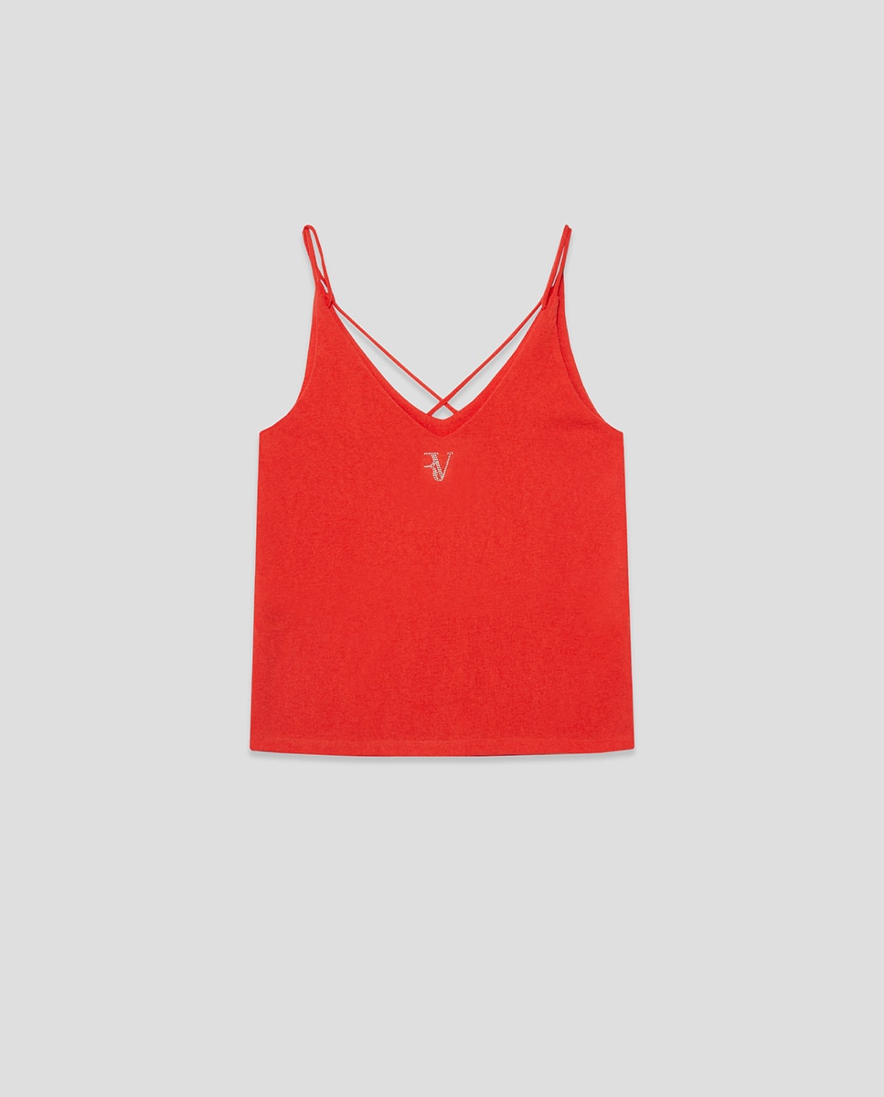T-shirt de Alça Dupla Rosa-5