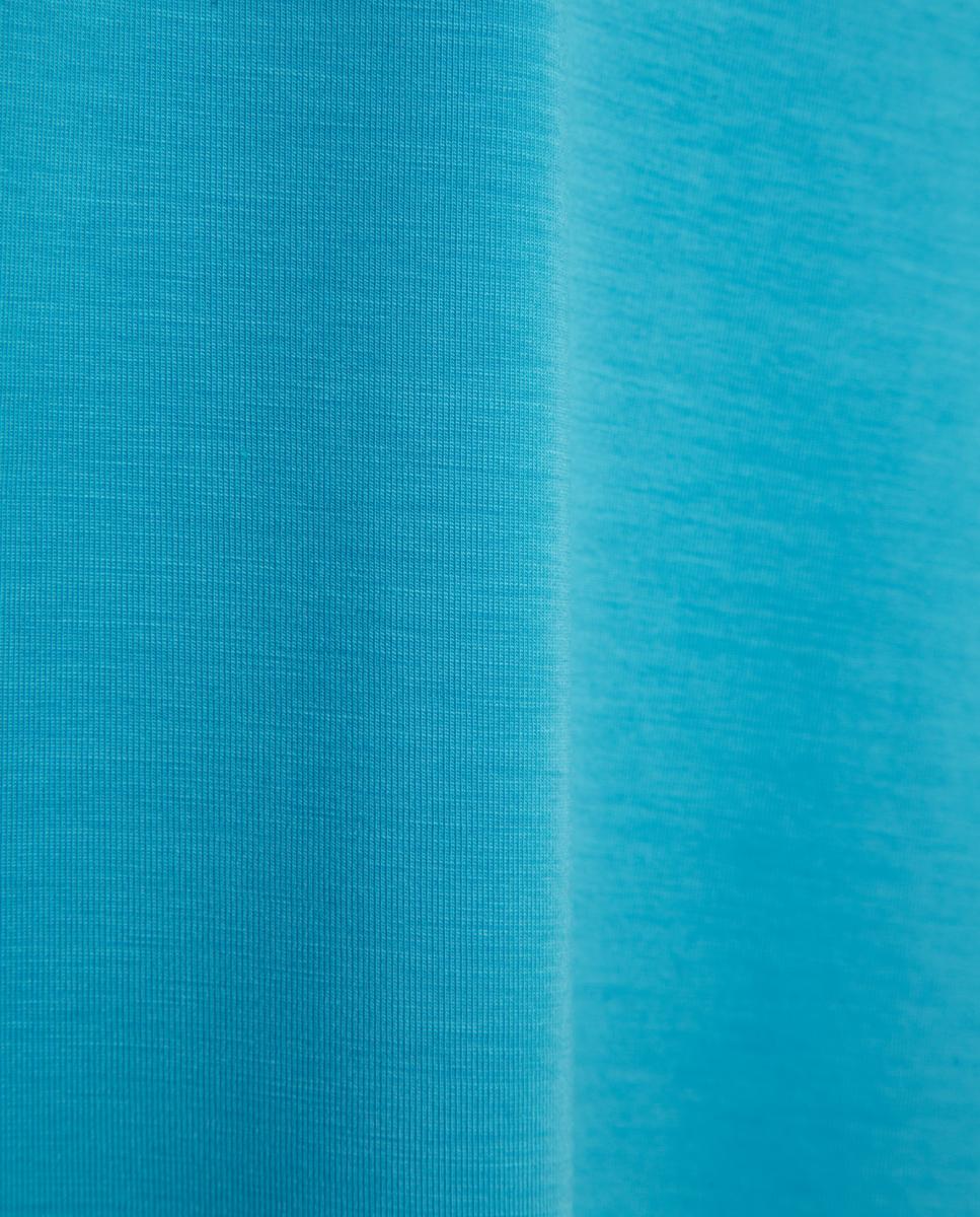 T-shirt de Alça Franzida Azul-5