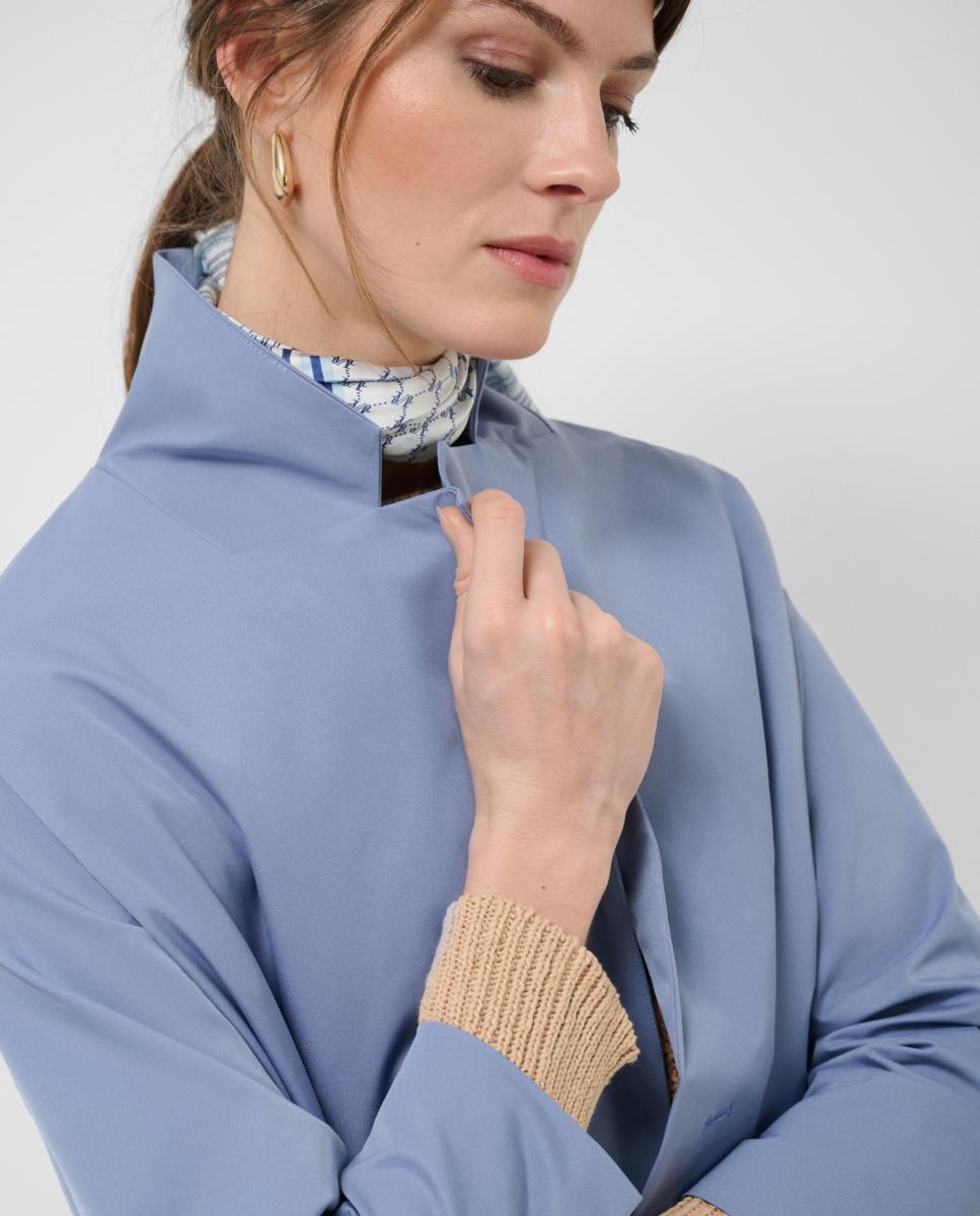 Sobretudo de Gabardine Oversize Azul-2