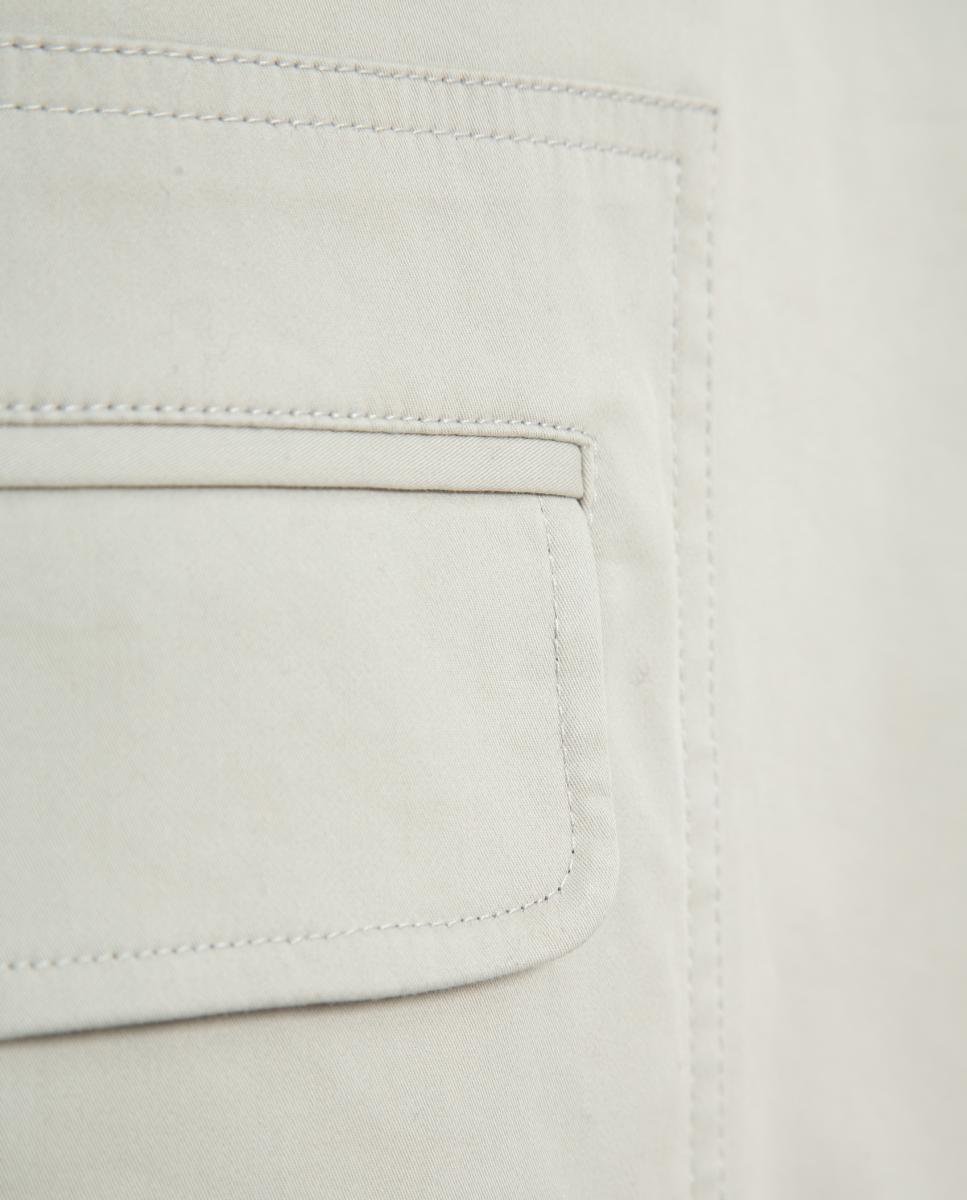 Gabardine com Colarinho de Camisa Cru-6