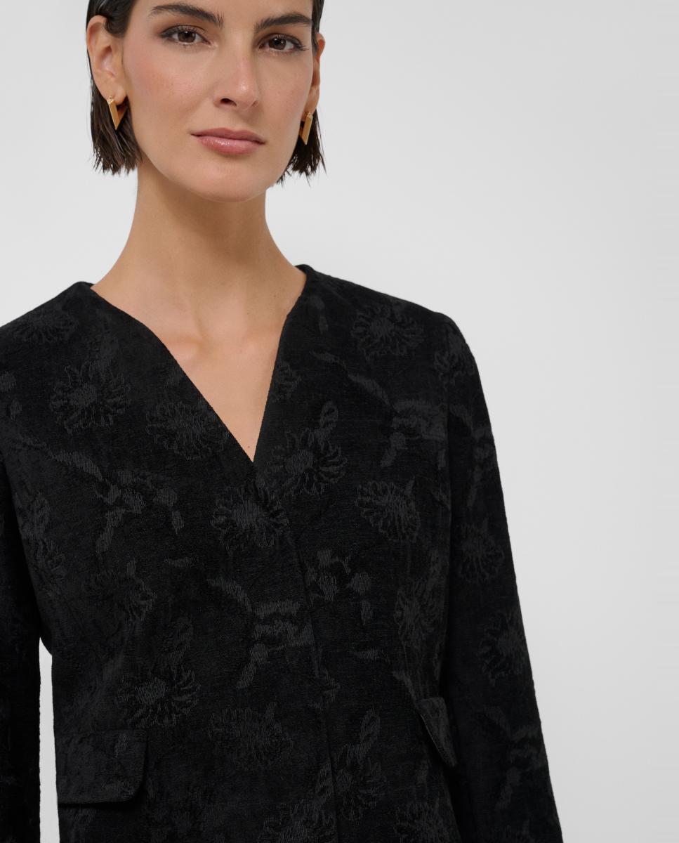Chaqueta de mujer corta jacquard floral - Roberto Verino - Negro Negro-2