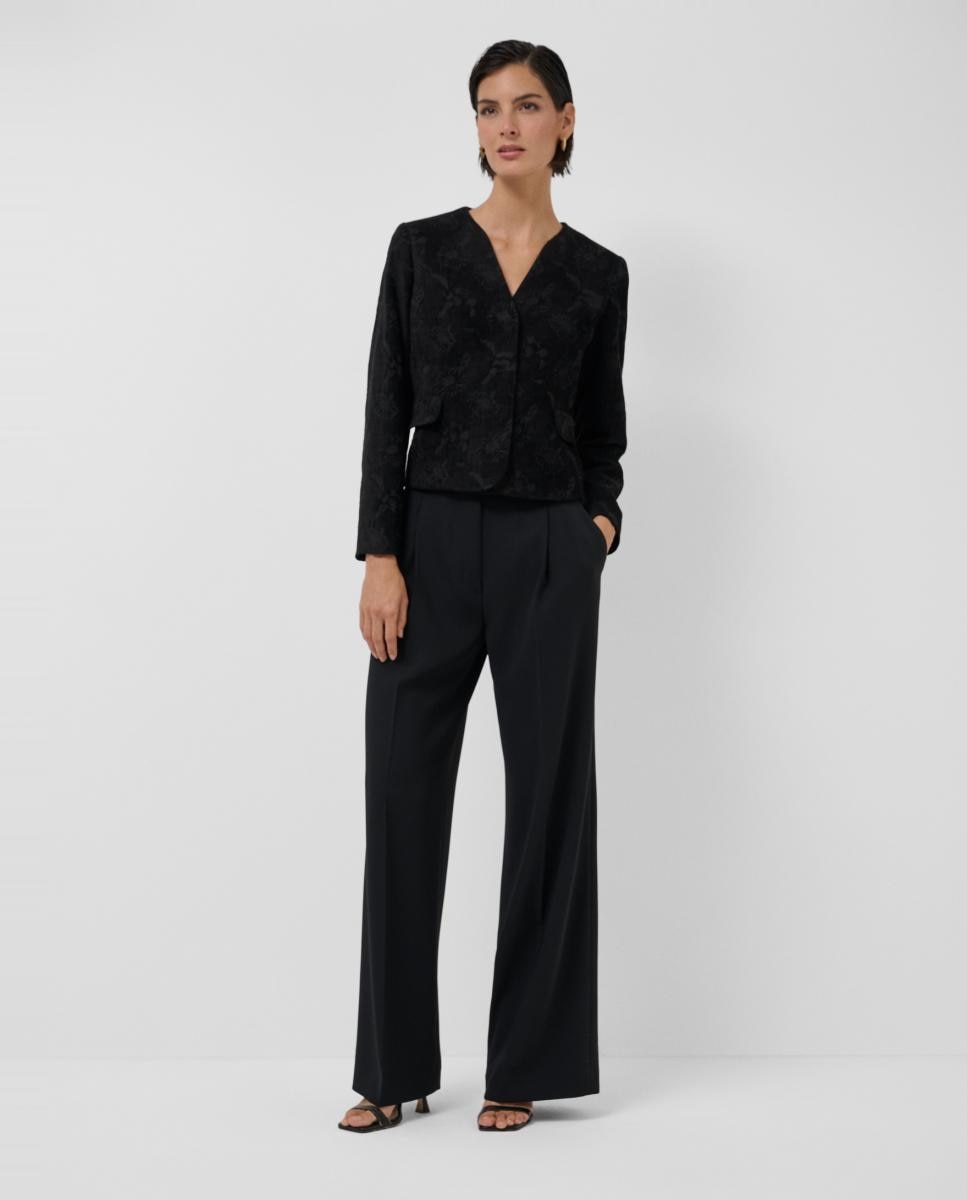 Chaqueta de mujer corta jacquard floral - Roberto Verino - Negro Negro-6