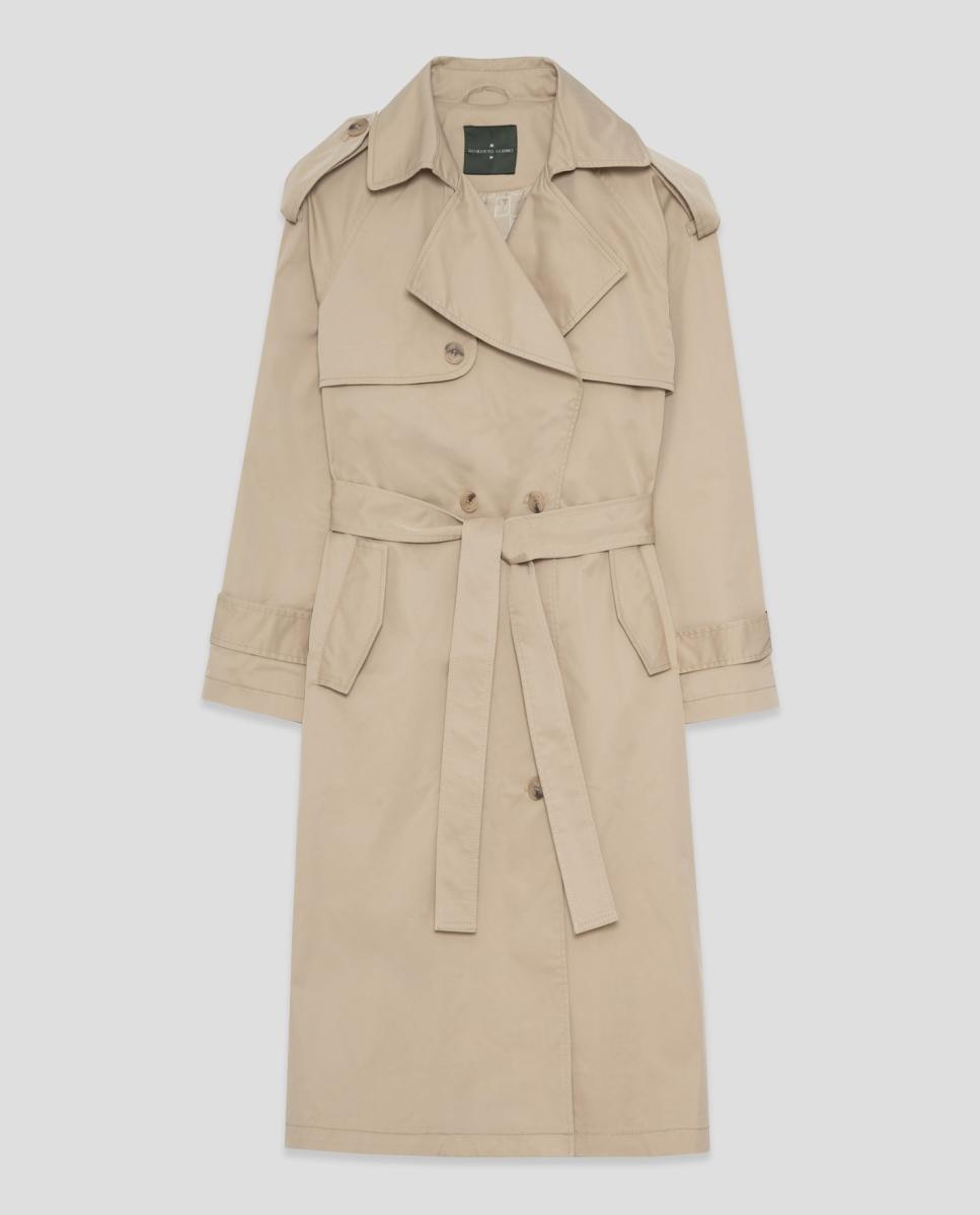 Gabardine Clássica Oversize 3/4 Bege-5