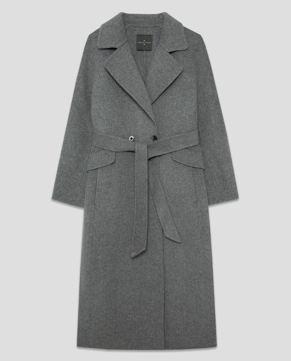 Sobretudo Comprido Oversize de Dupla Face Prata-6