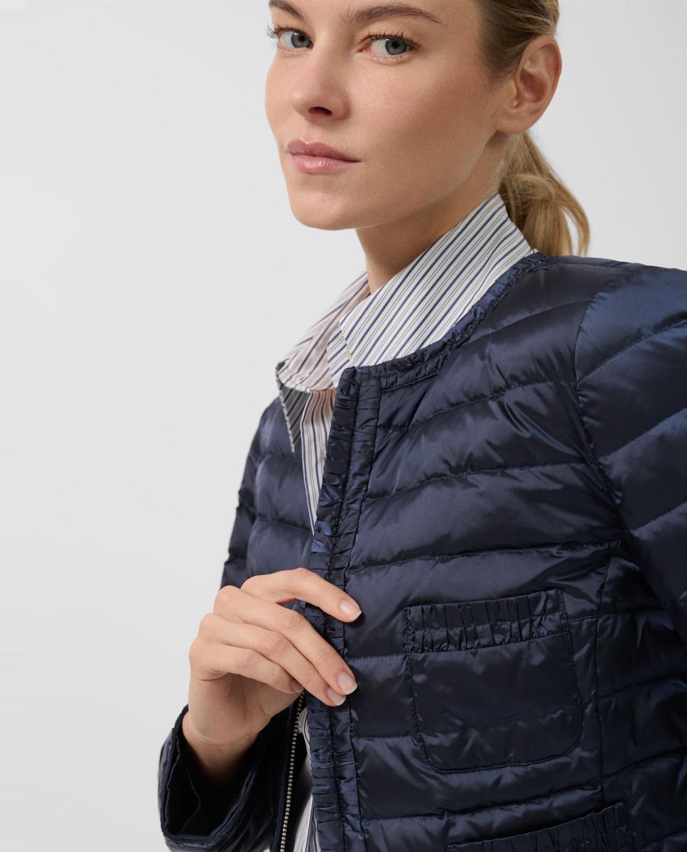 Casaco Acolchoado com Penugem e Quatro Bolsos Azul-marinho-2