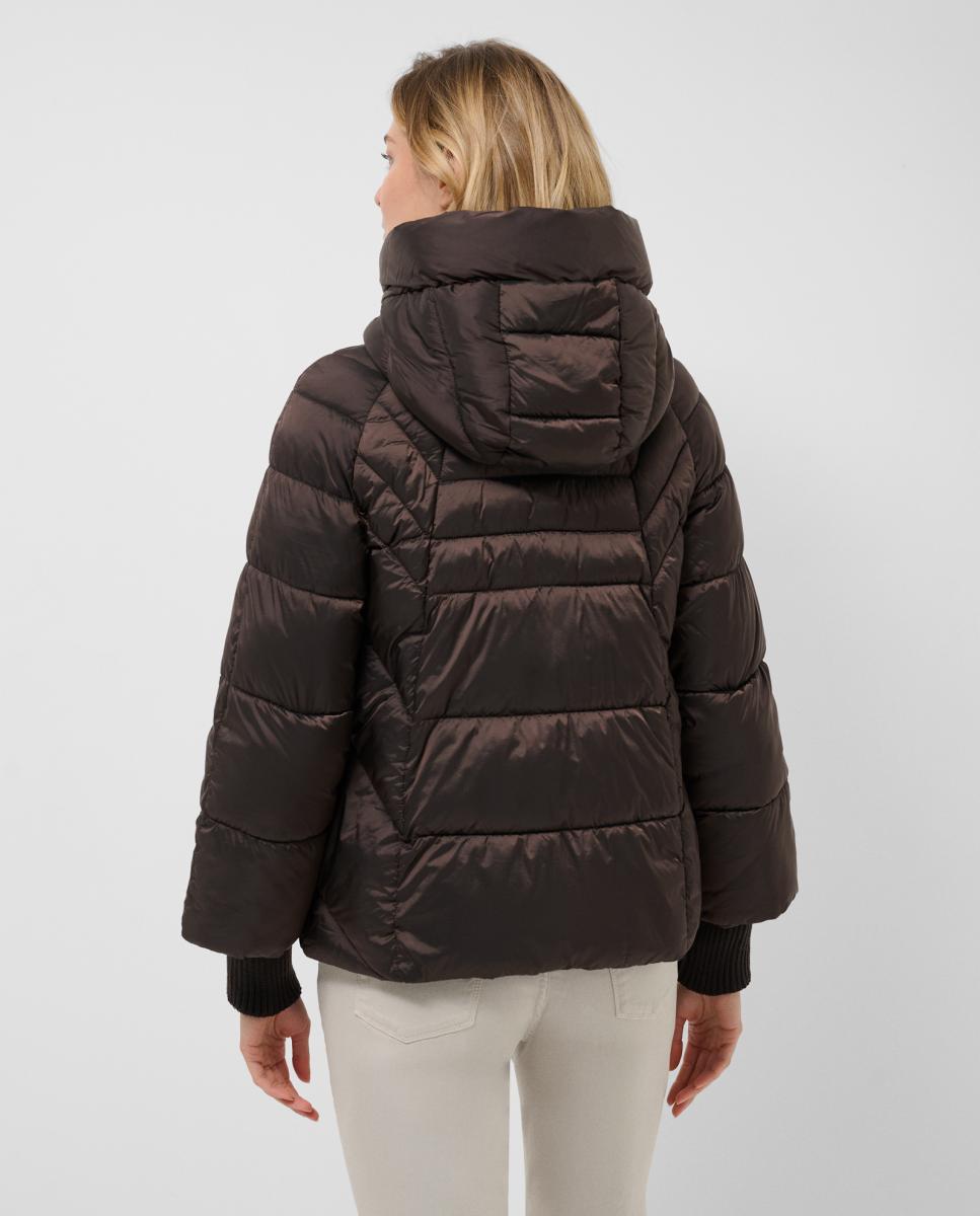 Imagen 4 de Chaqueta de mujer acolchada corta con puño canalé - Roberto Verino - Marrón Marrón