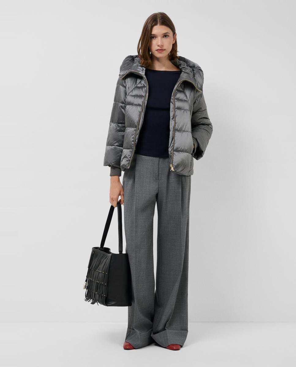 Imagen 2 de Chaqueta de mujer acolchada corta con puño canalé - Roberto Verino - Gris oscuro Gris oscuro