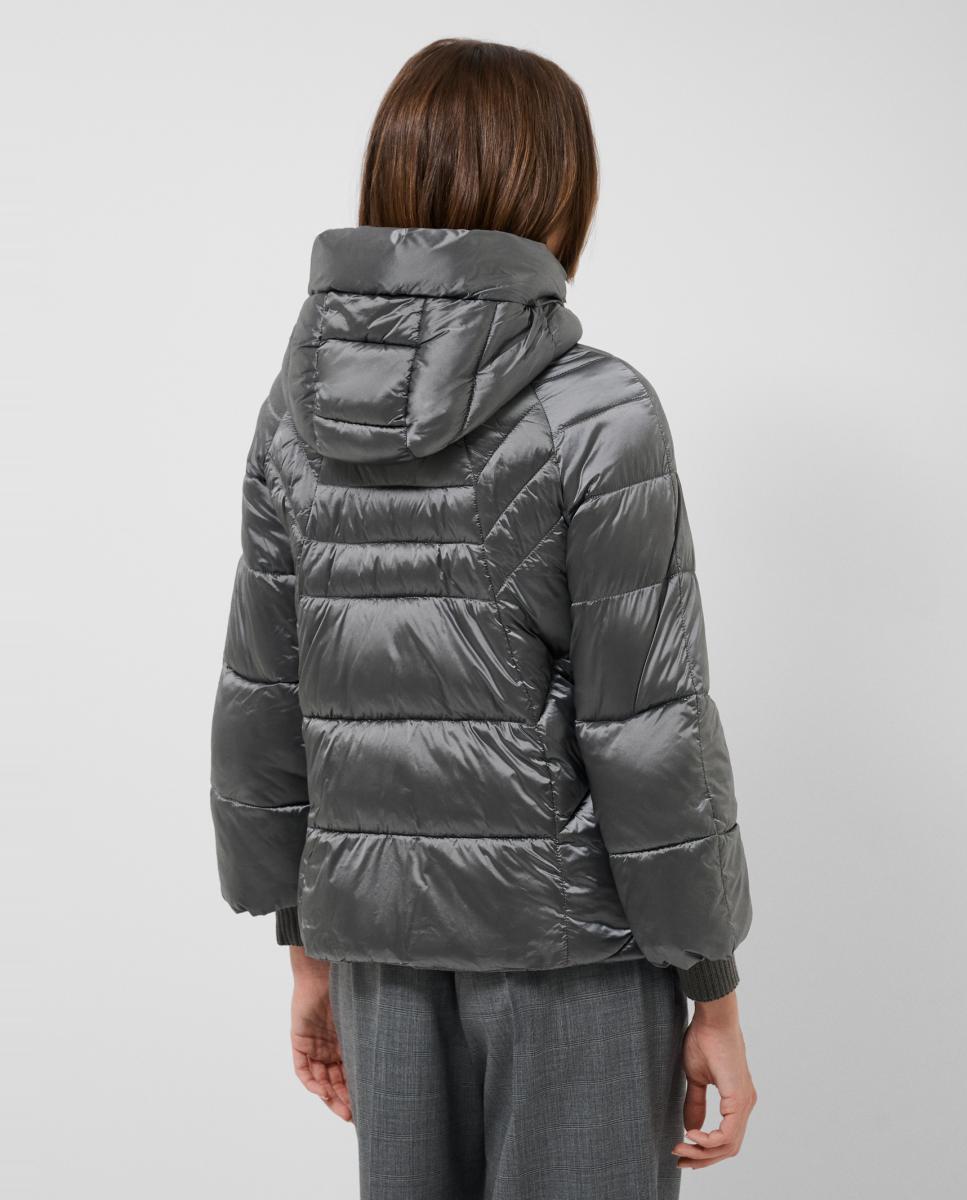 Imagen 4 de Chaqueta de mujer acolchada corta con puño canalé - Roberto Verino - Gris oscuro Gris oscuro