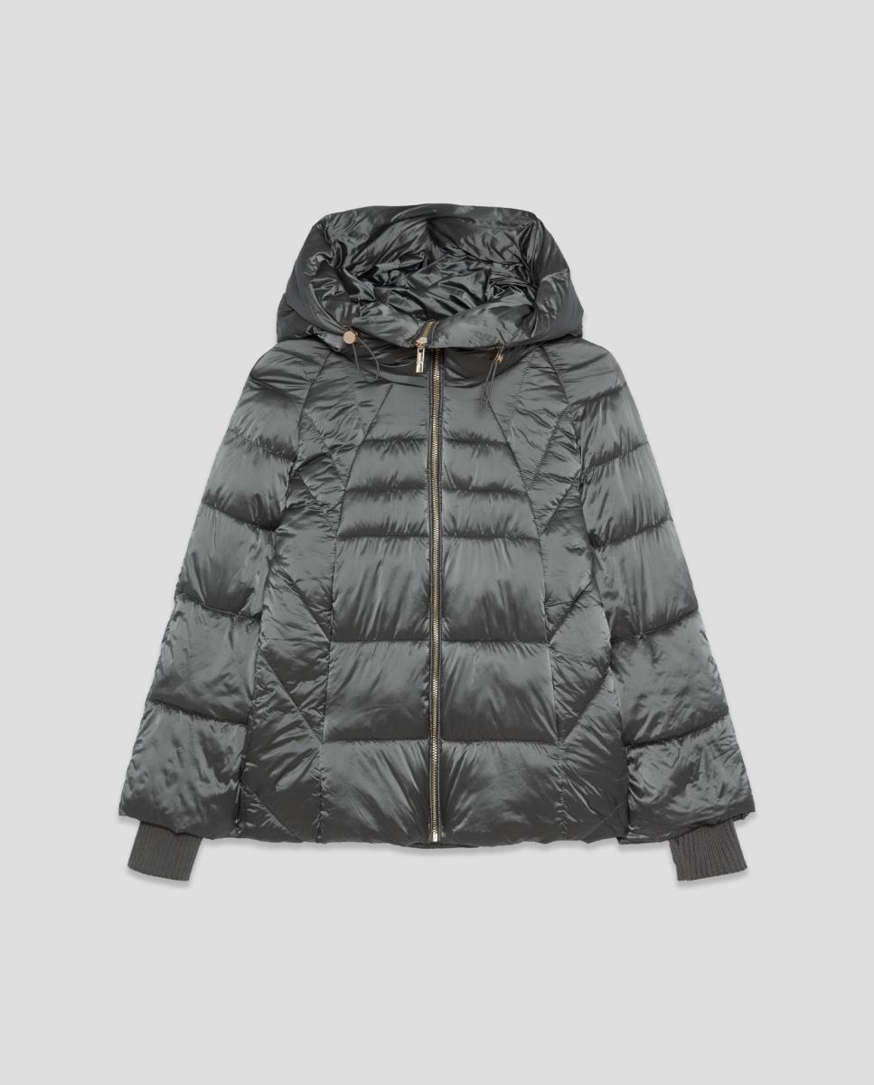 Imagen 5 de Chaqueta de mujer acolchada corta con puño canalé - Roberto Verino - Gris oscuro Gris oscuro