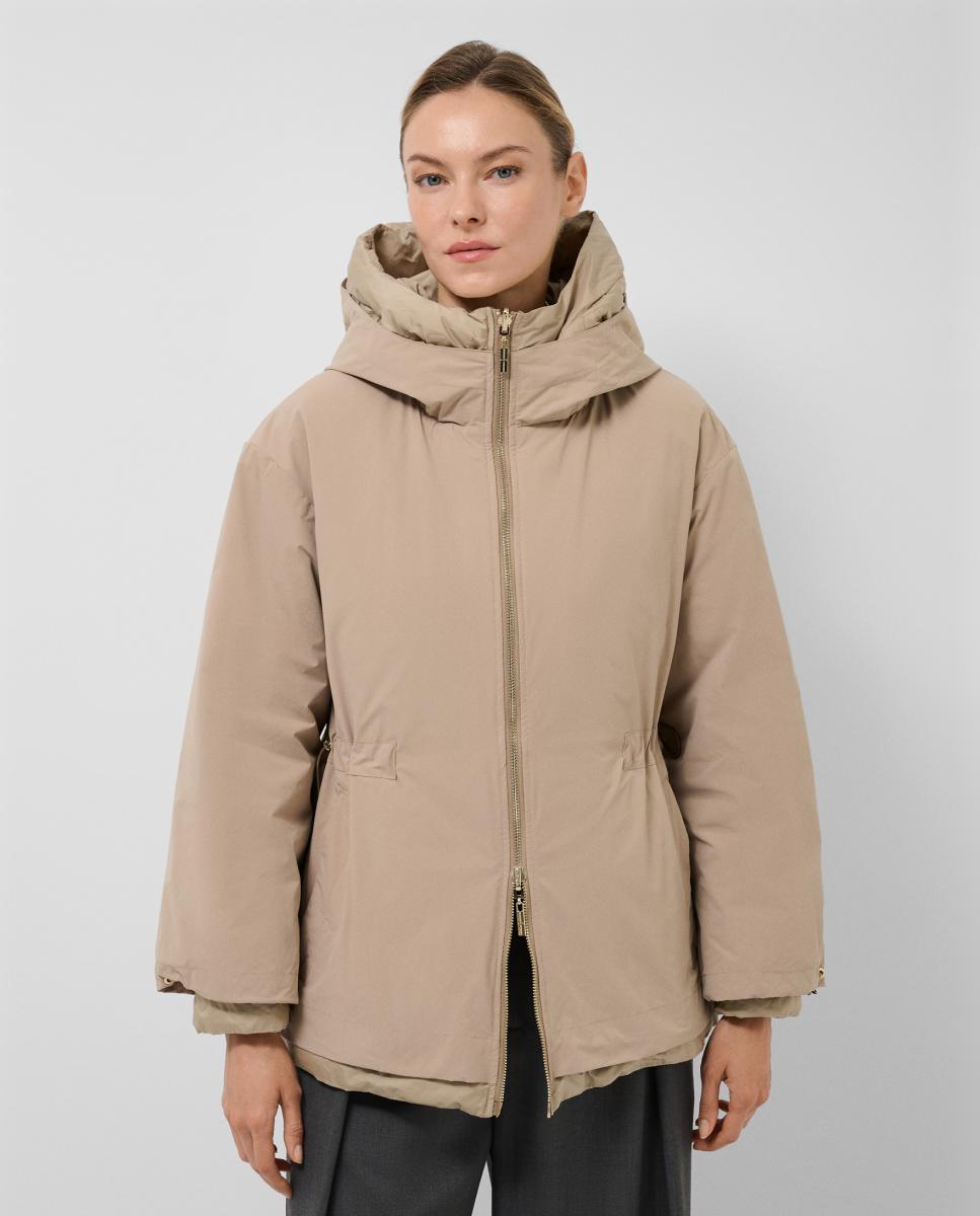 Imagen 1 de Chaqueta de mujer corta reversible con capucha - Roberto Verino - Camel Camel