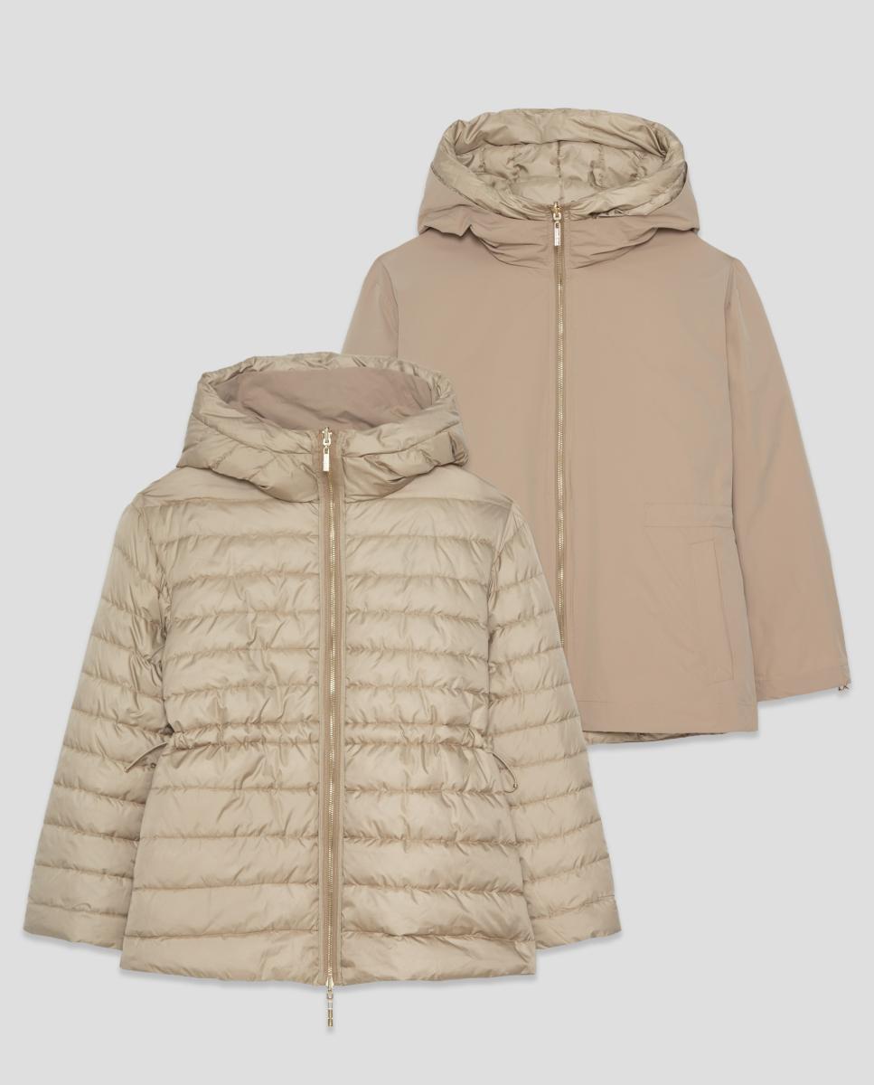 Imagen 6 de Chaqueta de mujer corta reversible con capucha - Roberto Verino - Camel Camel