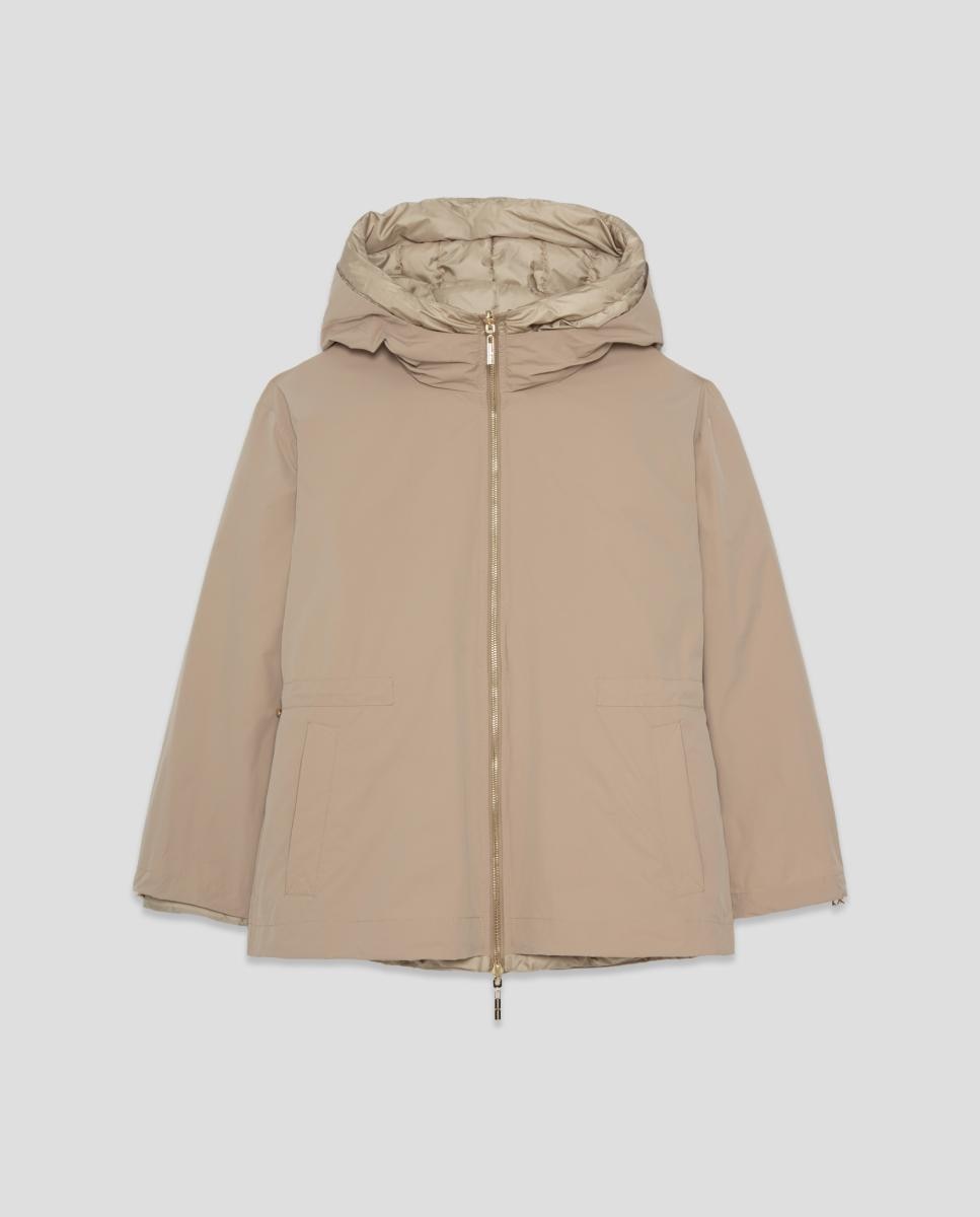Imagen 9 de Chaqueta de mujer corta reversible con capucha - Roberto Verino - Camel Camel