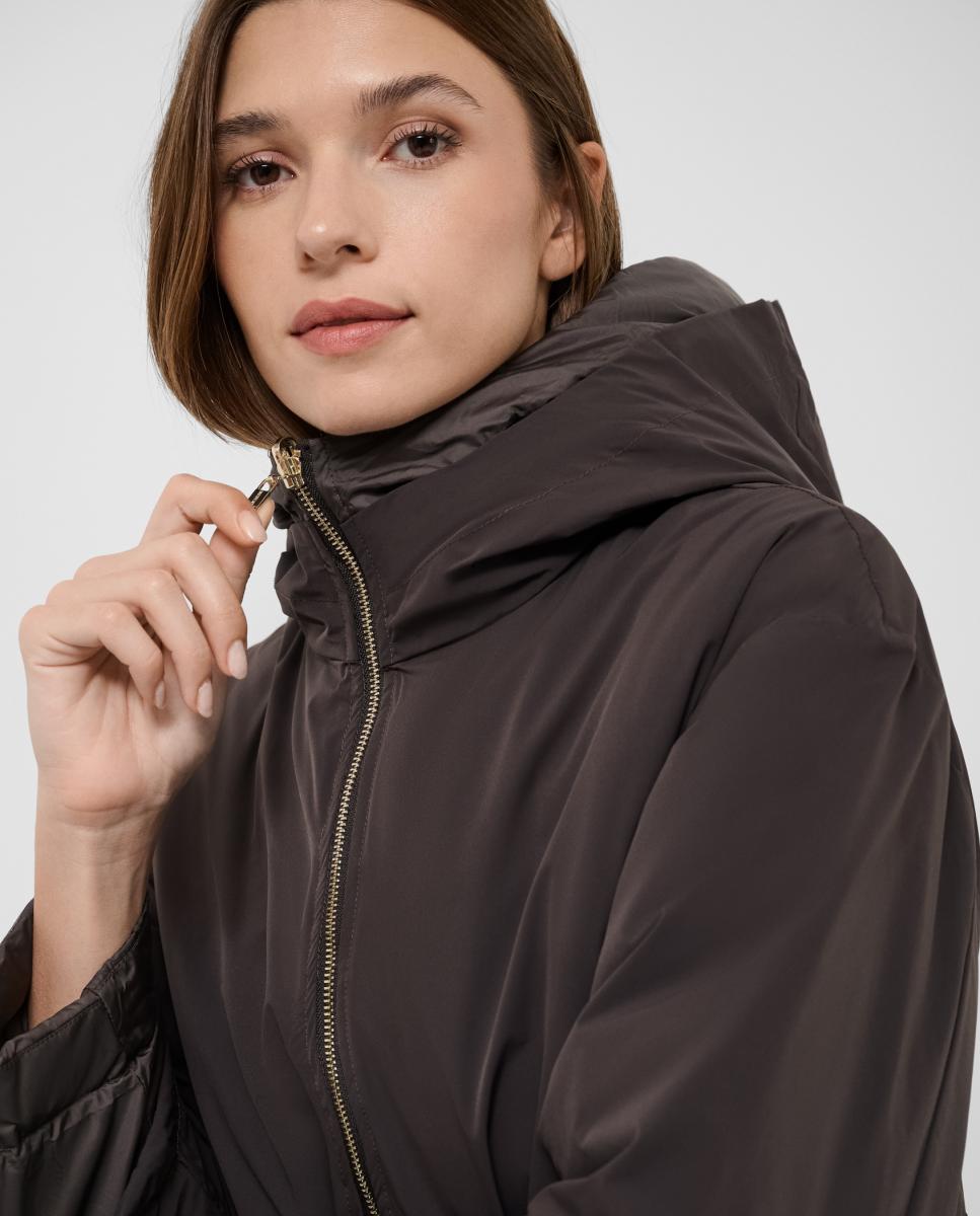 Parka de mujer larga reversible acolchada y lisa - Roberto Verino - Marrón Marrón-3