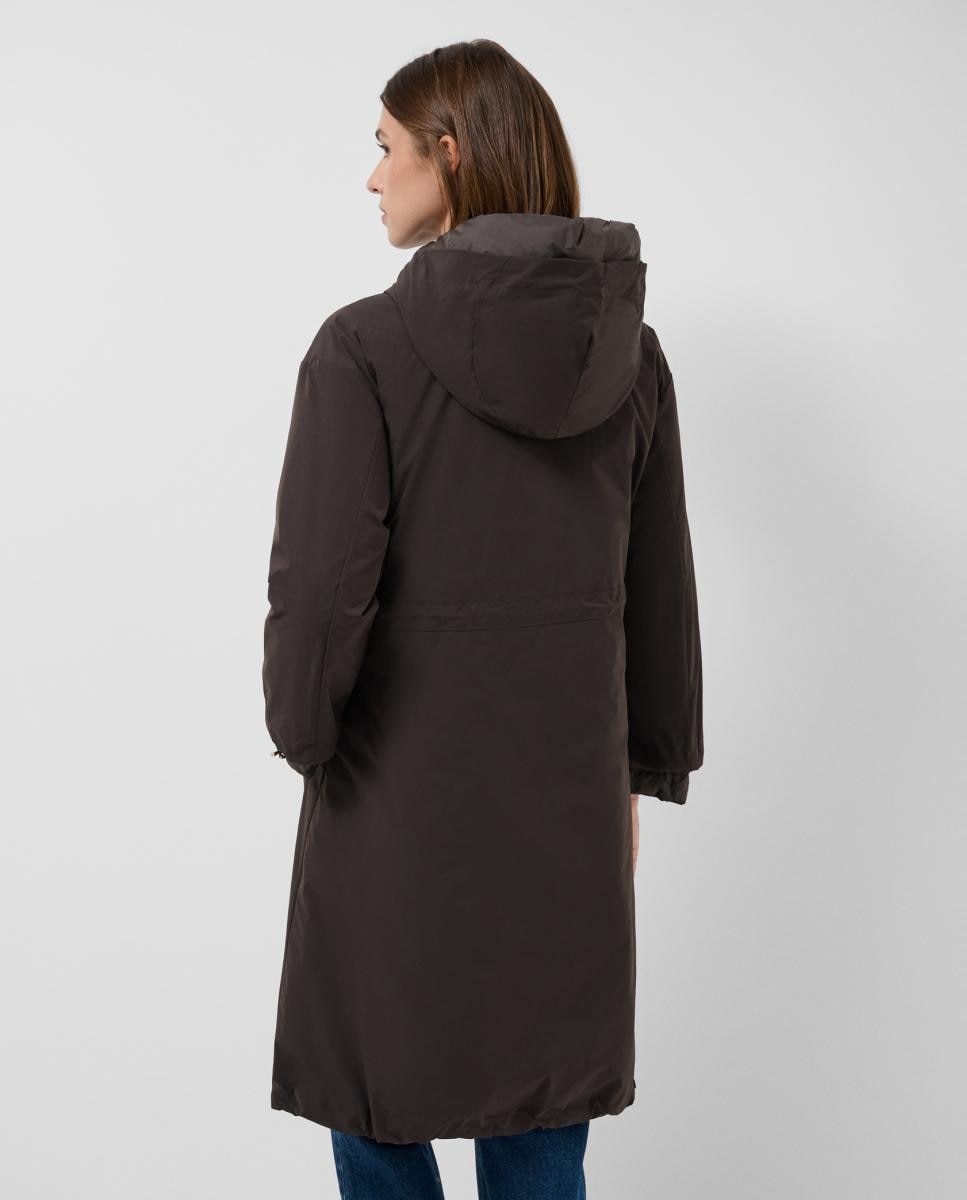 Parka de mujer larga reversible acolchada y lisa - Roberto Verino - Marrón Marrón-4