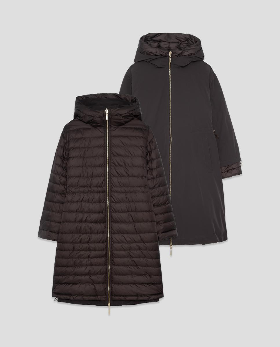 Parka de mujer larga reversible acolchada y lisa - Roberto Verino - Marrón Marrón-6