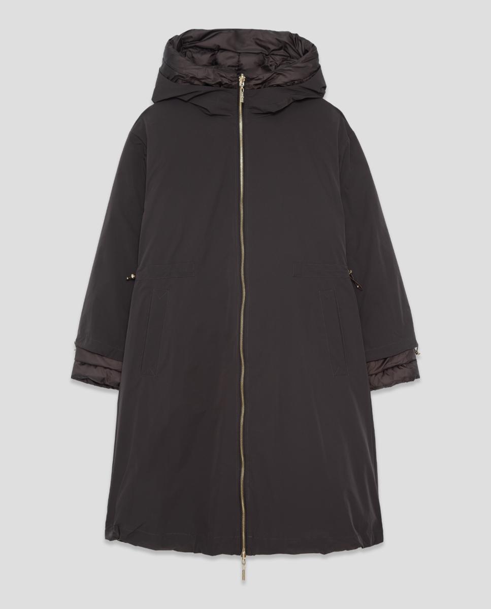 Parka de mujer larga reversible acolchada y lisa - Roberto Verino - Marrón Marrón-9