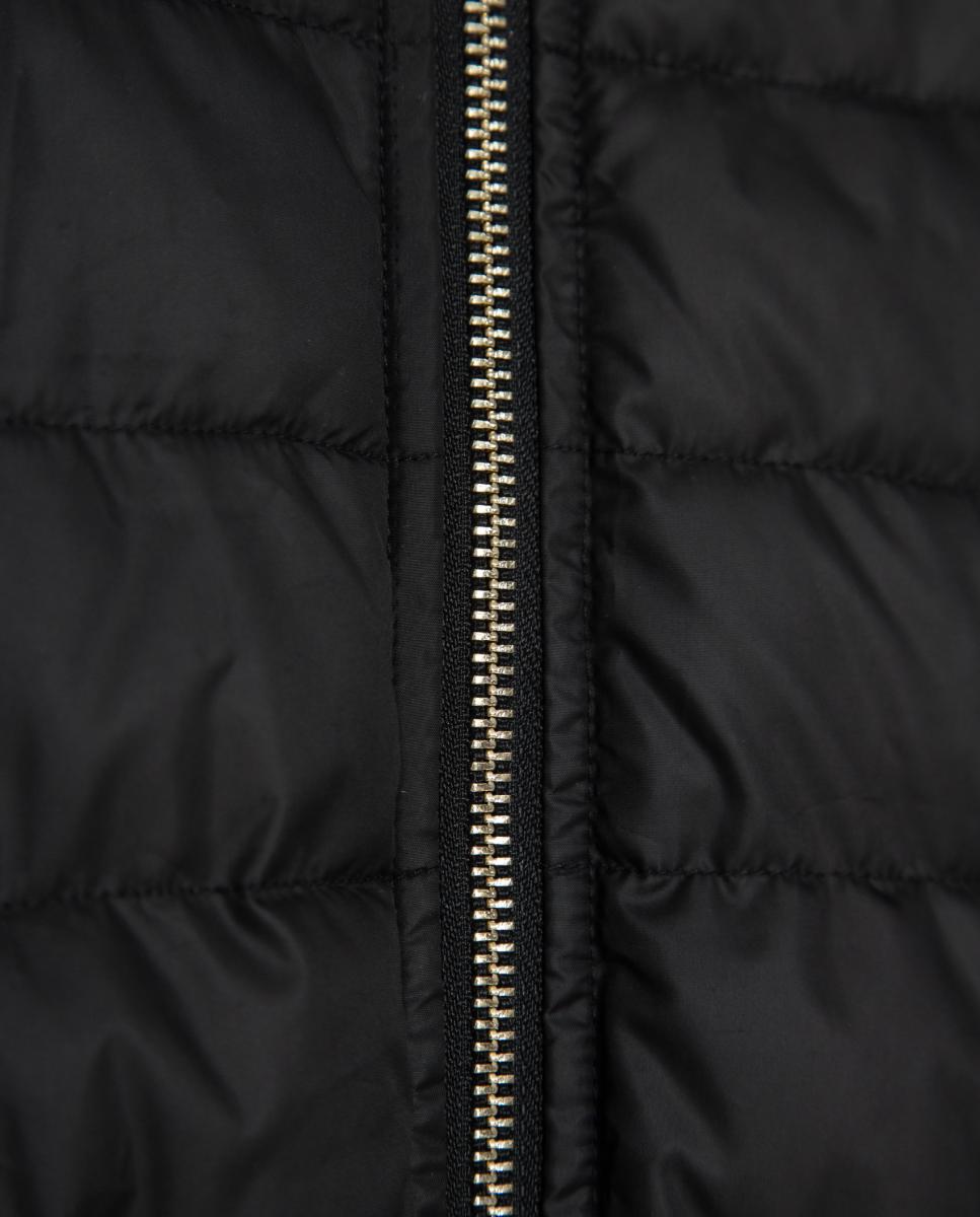 Parka Comprida Reversível Acolchoada e Lisa Preto-9