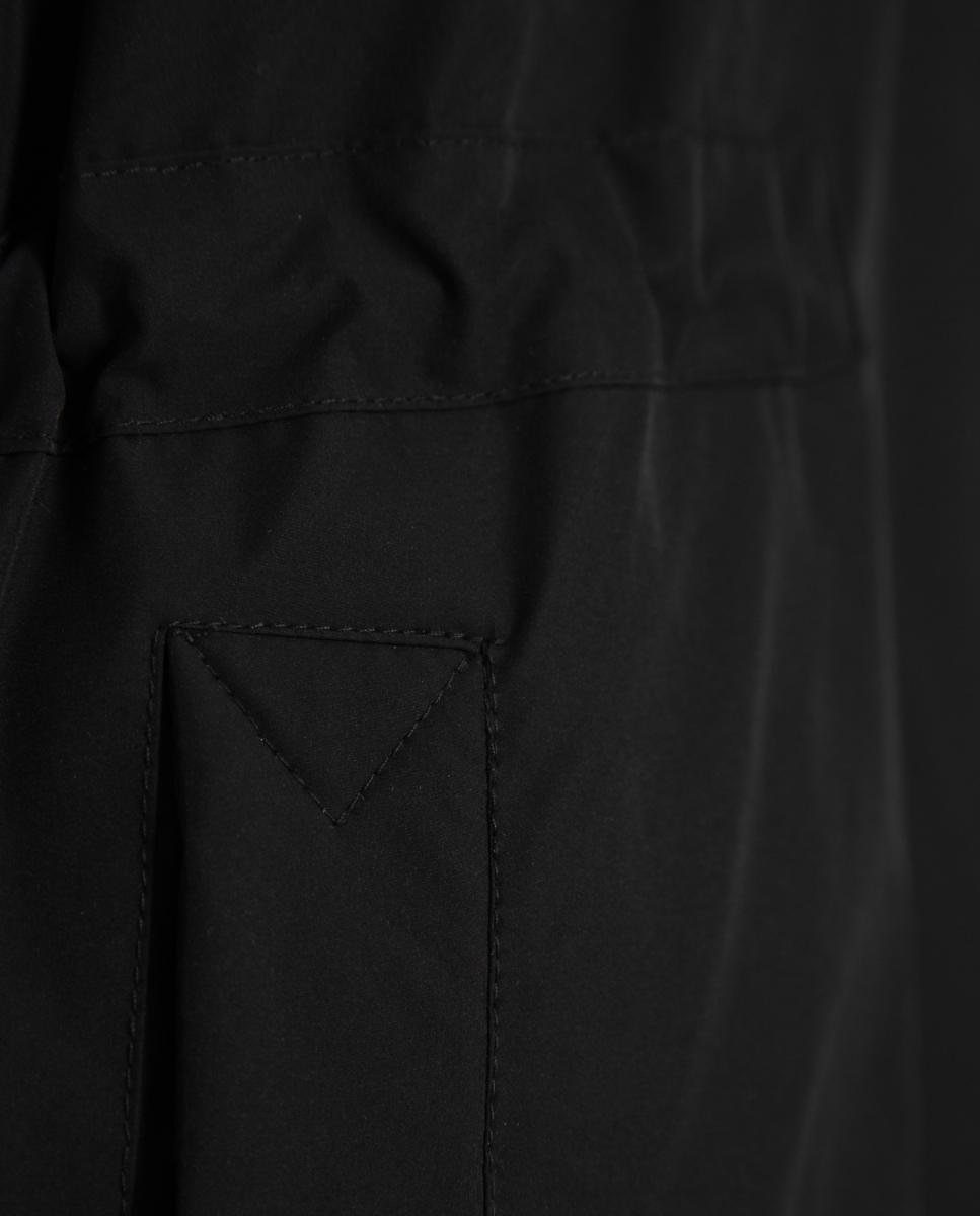 Parka Comprida Reversível Acolchoada e Lisa Preto-10