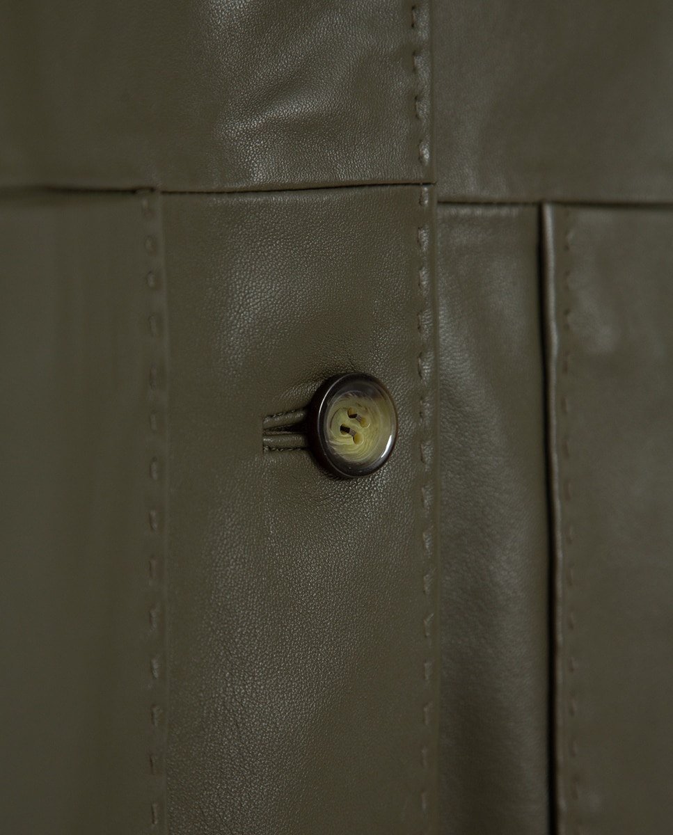 Casaco de Napa com Bolsos Verde-8
